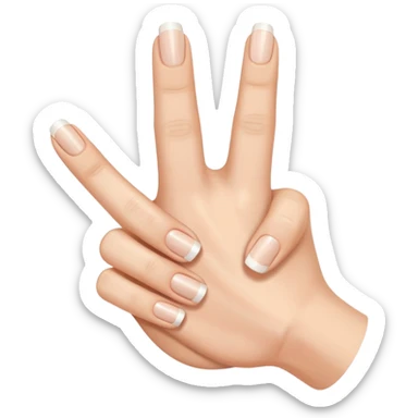 Thumbs up with long square tip  French manicure sticker