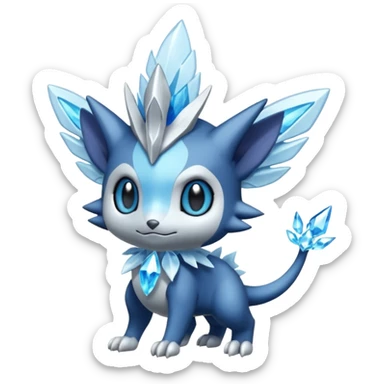 Elemental dark dusky mechanical frosty fairy-like fantasy epic rare Glalie-Sneasel-Togetic-Pokémon-Fakémon-hybrid-creature sticker