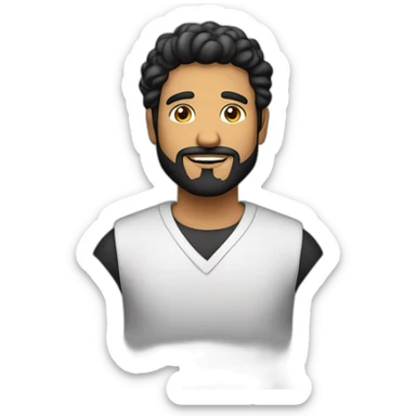 Hombre latino meztizo calvo y con barba negra negra sticker