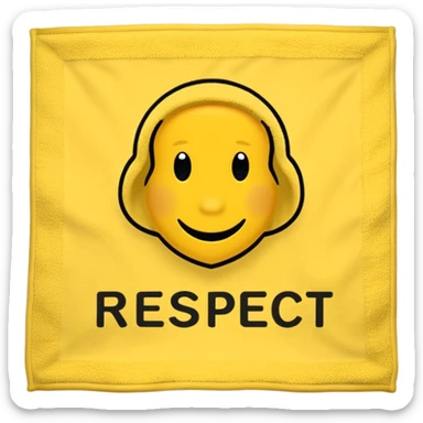A Yellow Towel with the words “Hustle Loyalty respect” sticker