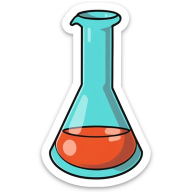 Chemistry beaker with periodic table elements sticker