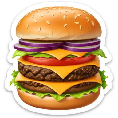 single patty cheeseburger with classic toppingsz sticker