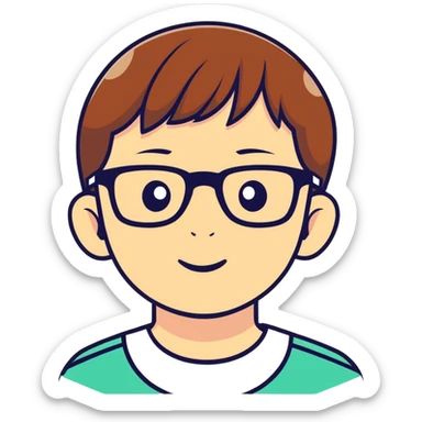 Kid with glasses  sticker
