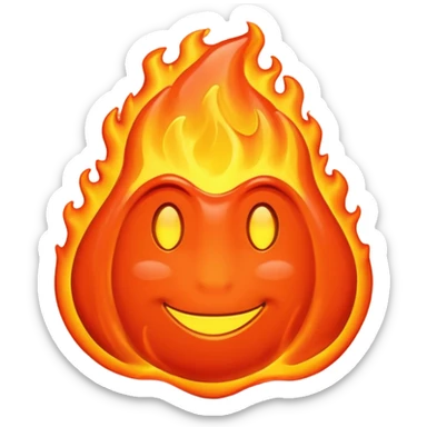 create an emoji of a little lava flow, no face just the lava, no volcano, something like a stain sticker