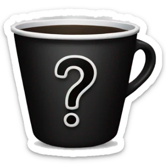 blacked out cup with a question mark sticker