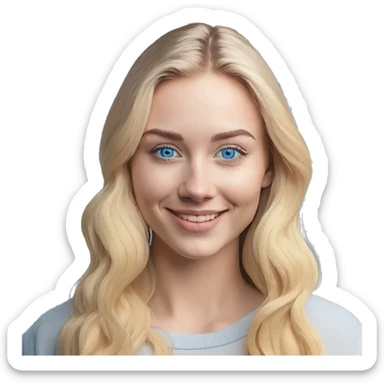 young pretty blond woman with blue eyes sticker