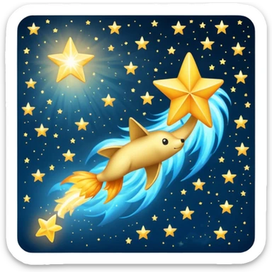 Meteor – Bright falling star with blazing tail sticker
