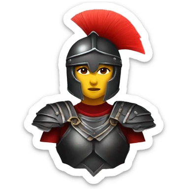 Fantasy spartan warrior female wearing detailed black armor with a red plumed helmet
 sticker