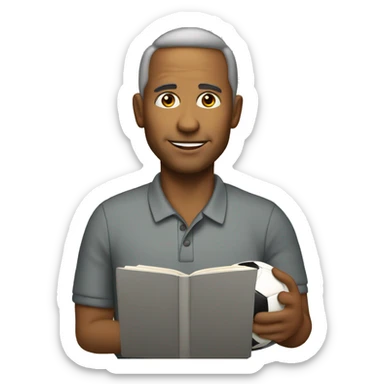 soccer coach with notebook sticker