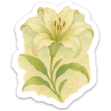 lily flower, natural colors, soft, fairy-like atmosphere, no background, square size sticker