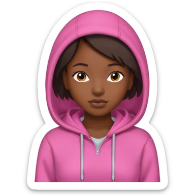 black woman in pink hoodies sticker