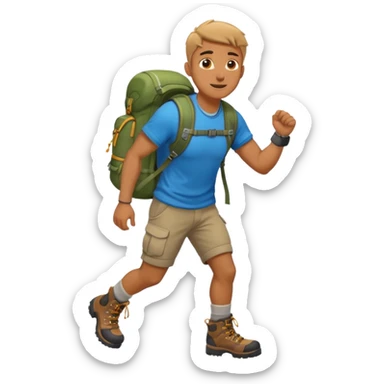 a man who managed to climb to the top of the mountain sticker