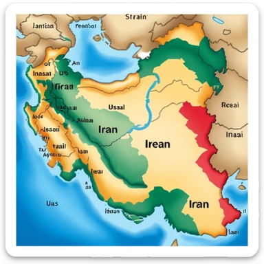 Map iran sticker