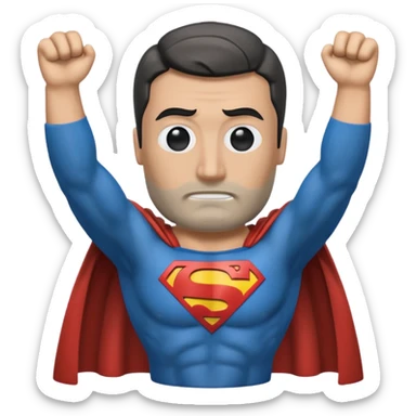 a moai emoji with a superman cape with the original face 🗿 sticker