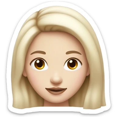 smiling slavic girl with white skin and pink light lips sticker