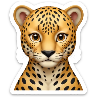 A high-resolution photo-realistic digital illustration of a young jaguar, chest upward A high-resolution, photo-realistic digital illustration of a majestic young jaguar sticker