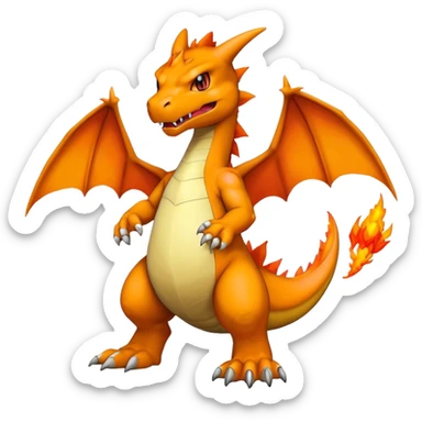 Cool edgy Agumon-Charizard-Digimon, full body  sticker