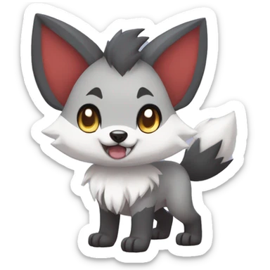Kawaii Chibi Poochyena-Lycanroc-Pokémon Full Body sticker