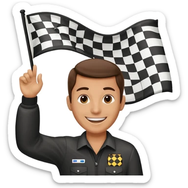 SONO UN DIRETTORE DI GARA AUTO E SBANDIERO CON LA BANDIERA A SCACCHI sticker