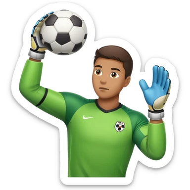football goalkeeper catching ball sticker