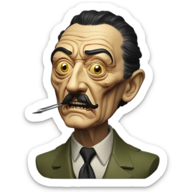 Salvador Dali Wounded doomguy sticker