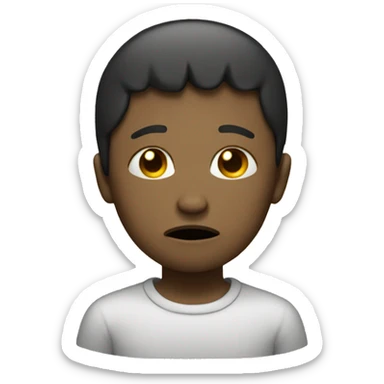 crying face doing a peace sign sticker