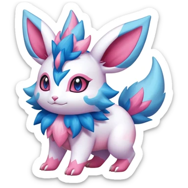 Shiny Exotic Sylveon-Shaymin-Nidorino-Hybrid-Creature sticker