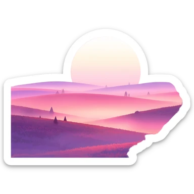 Shiny pastel rose-pink-lavender-violent-gradient sunset aesthetic realistic real life scenery landscape sunrise aesthetic landscape scenery scenic background sticker