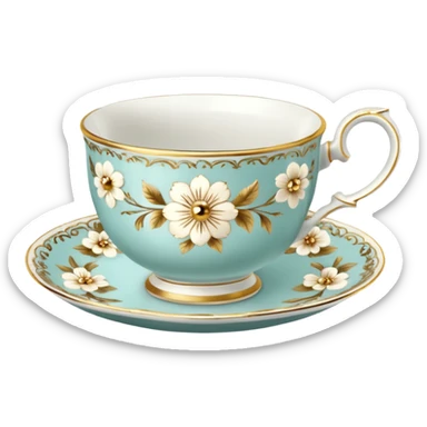 victorian teacup sticker