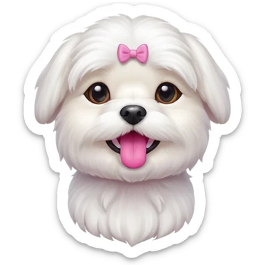 dog white maltesse sticker