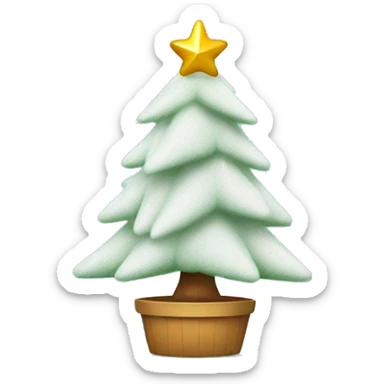 flocked christmas tree with star on top  sticker
