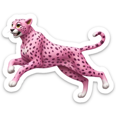 Pink cheetah running sticker