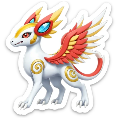 Meloetta-Latias-Koraidon-Peppercat-Wargreymon-Protogen-Pokémon-Digimon-Fakémon-fusion-hybrid-creature sticker