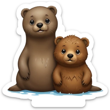 seal and brown bear sticker