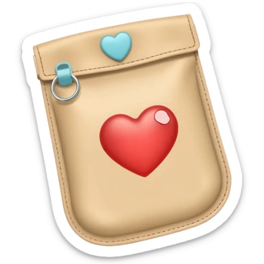 an ostomy bag in beige with a little heart sticker
