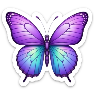 Purple butterfly in emoji sticker