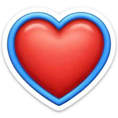 Red heart with a blue rim sticker