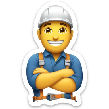 handyman hugging a boiler sticker