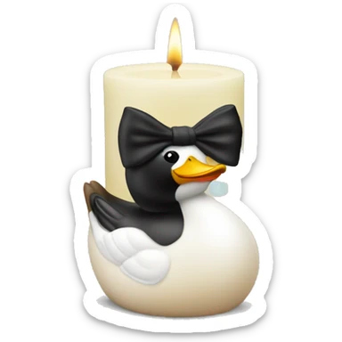 coquette bow duck candle sticker