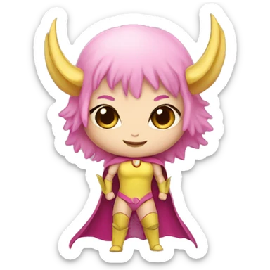 axolotl superhero girl sticker
