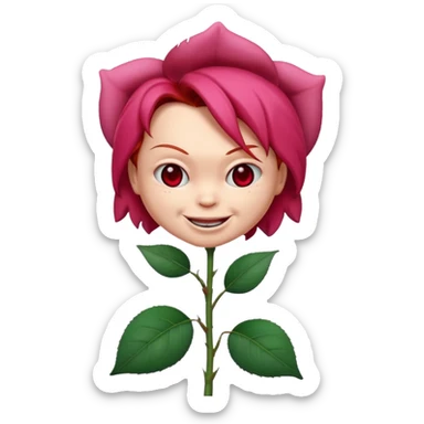 Pink roseUn emojin de chuky sticker