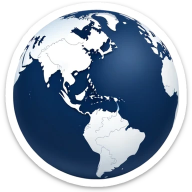 Minimalist Earth globe with continents shaped precisely to form the number 812, clean simple design, iOS style sticker