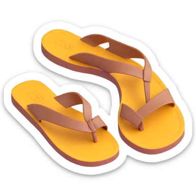 Thick sandal sole with minimal detail, 3D iPhone emoji style, matching the angle of the reference image, viewed from the bottom. sticker
