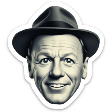 1960s sinatra with dollarsigns for eyeballs sticker