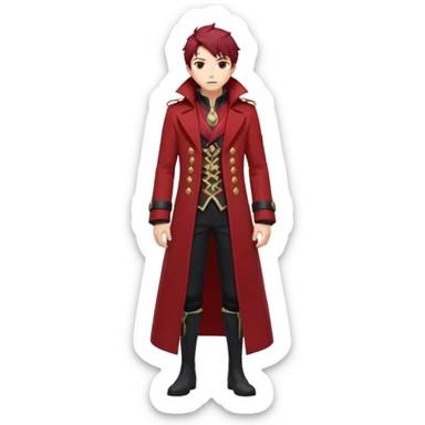 Diluc from Genshin Impact (full body) (tall adult male) sticker