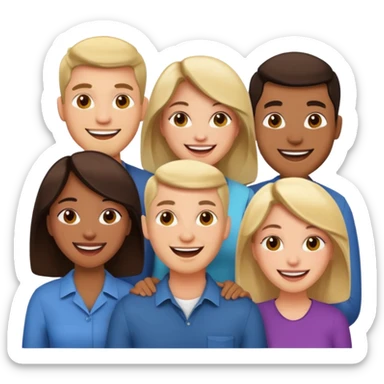 a group of 4 people all of SAME AGE GROUp two men n two women sticker