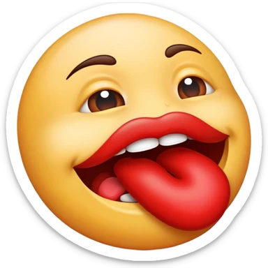 Creame un emoji besando con unos enormes labios sticker