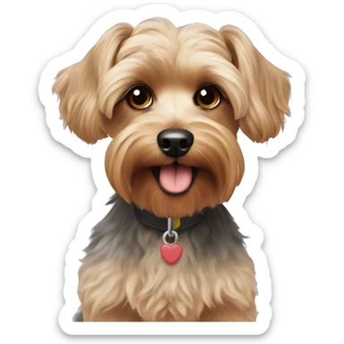 Yorkie poodle mixed dog sticker