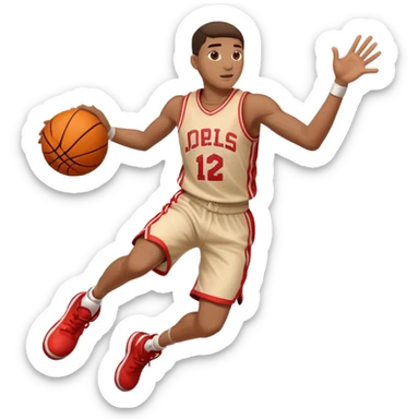 basketball player making a basket sticker