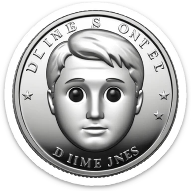 daniel jones dime coin sticker